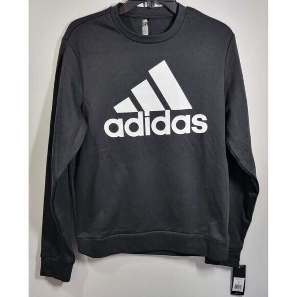 Adidas Golf Sweatshirt Mens S Black Big Logo Crew Neck